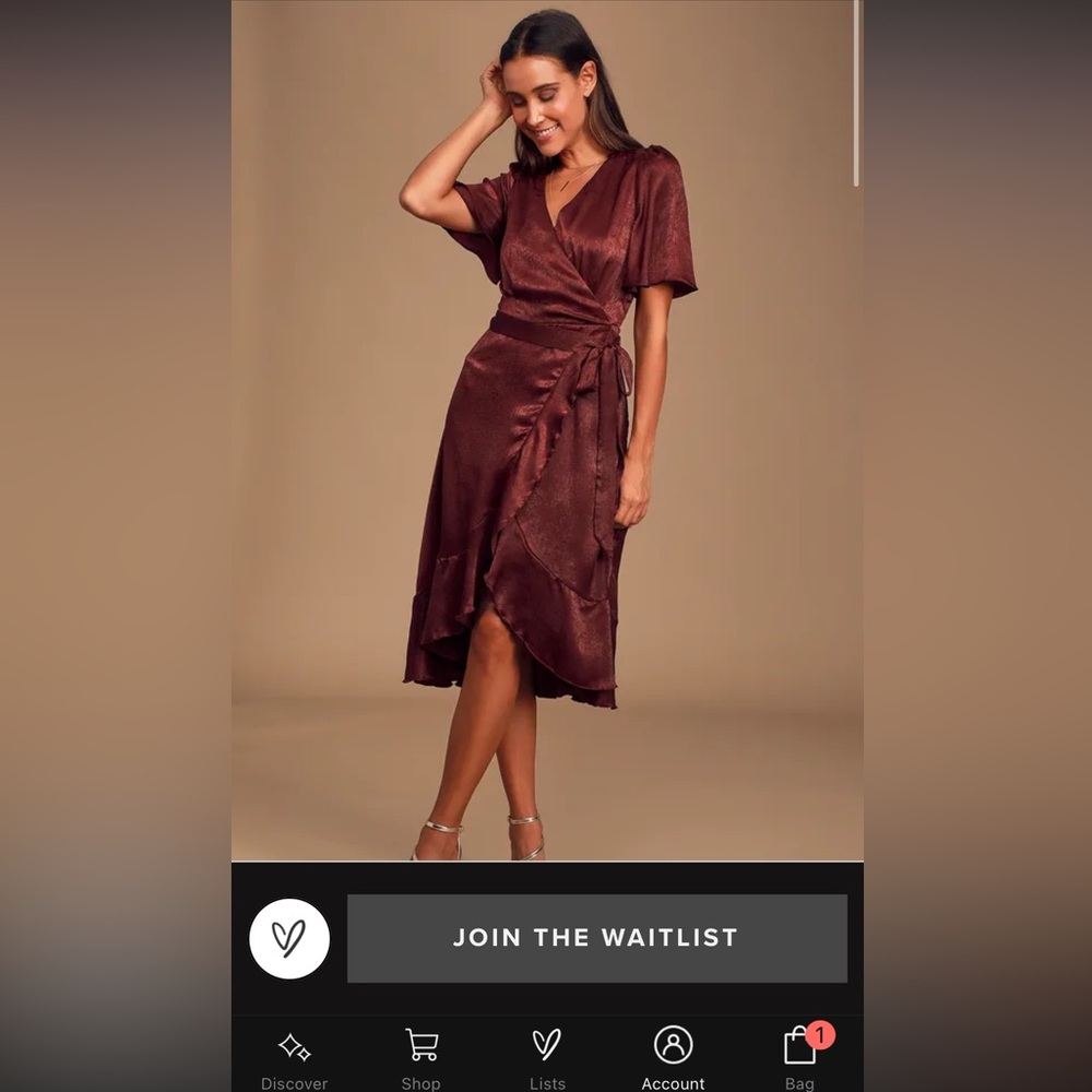 NWT Wrapped up in love, burgundy, faux wrap dress.